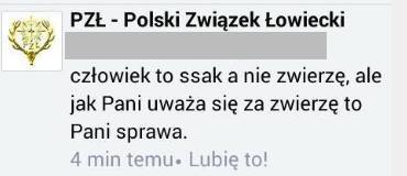 Polski Związek Łowiecki człowiek to nie zwierzę
