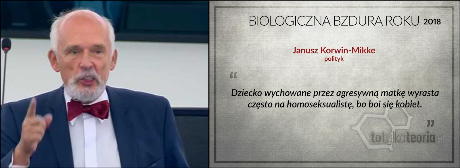 Janusz Korwin Mikke homoseksualizm Biologiczna Bzdura Roku 2018