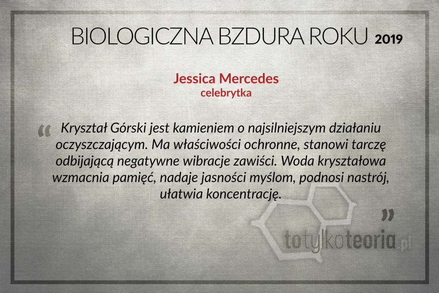 Biologiczna Bzdura Roku 2019 Jessica Mercedes