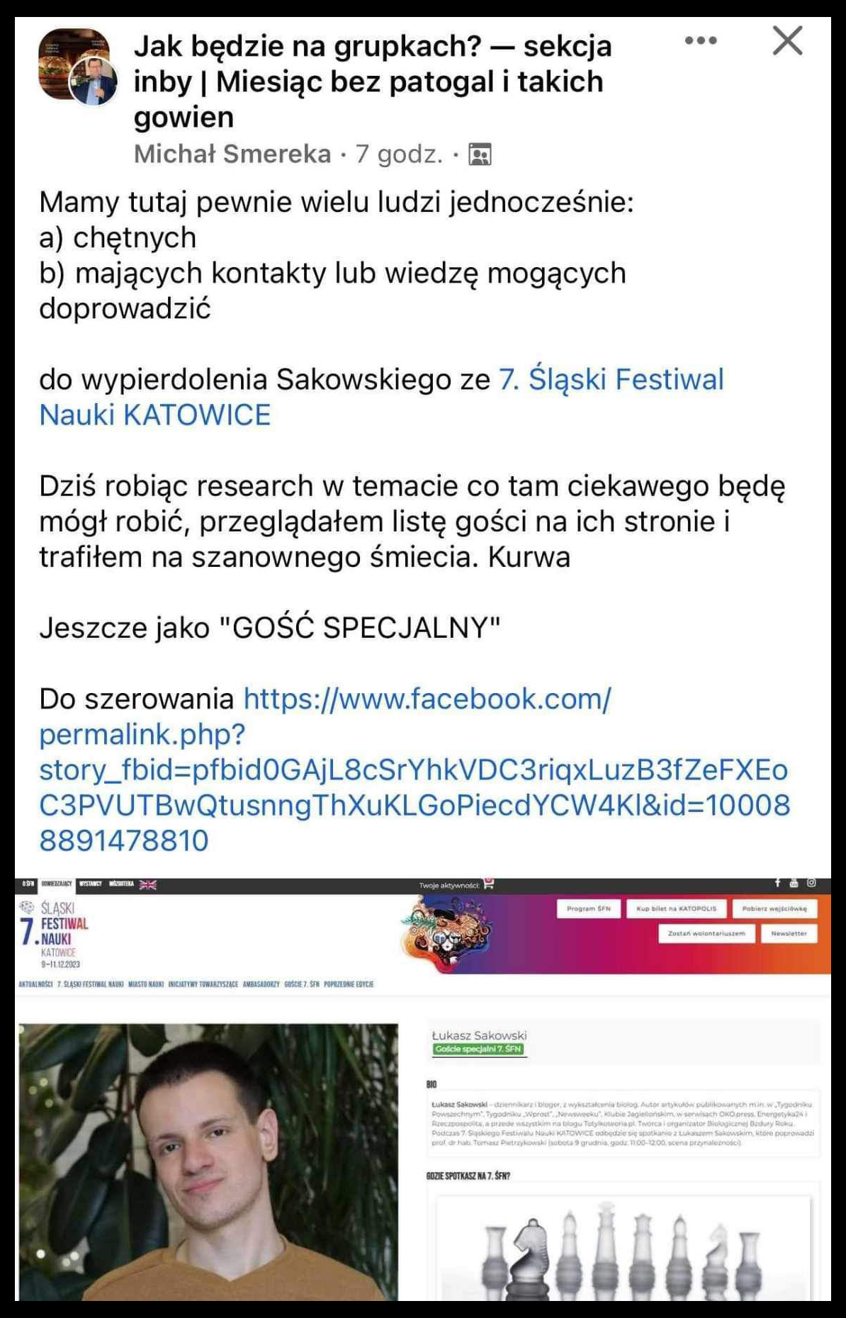 Śląski Festiwal Nauki Łukasz Sakowski